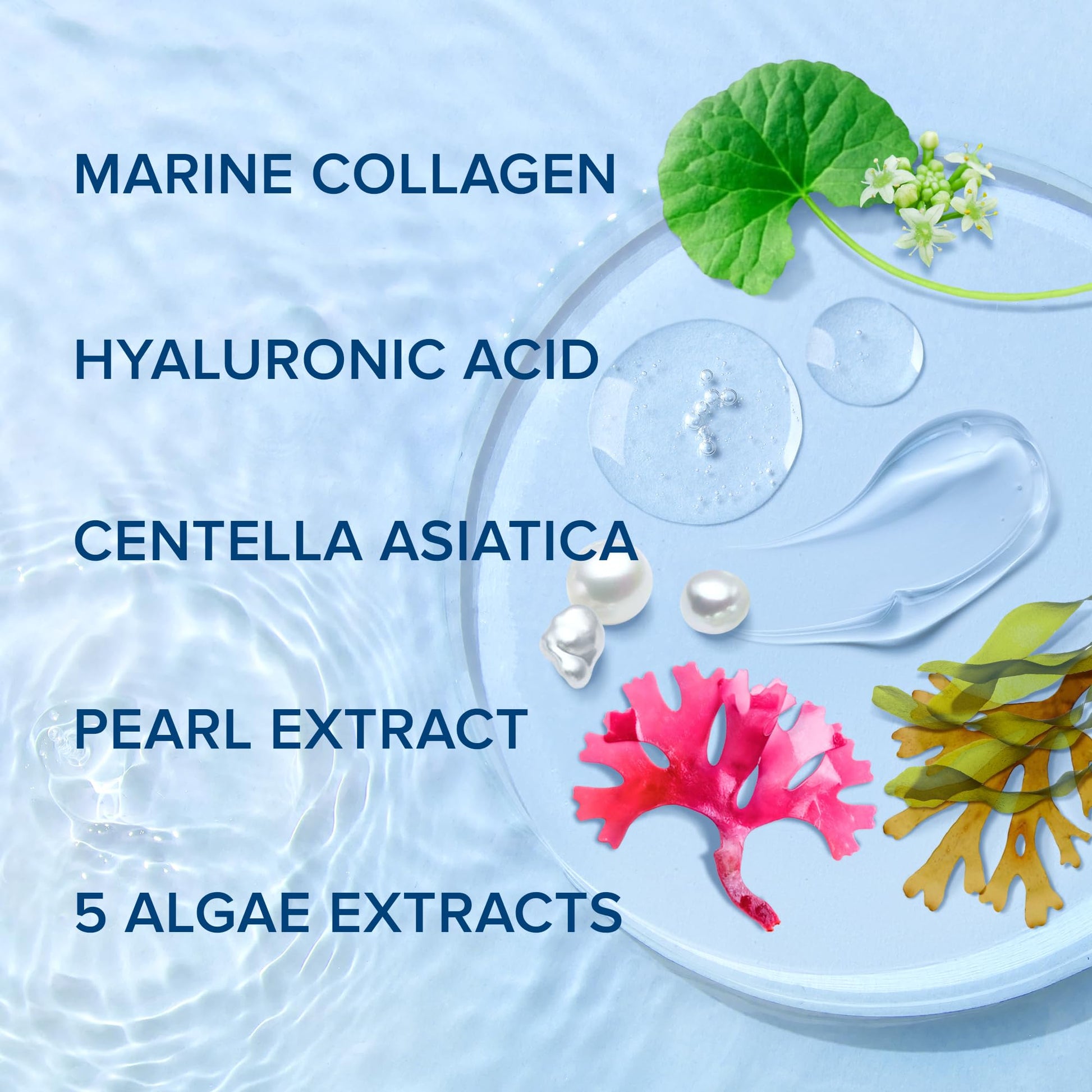MAREE Collagen Facial Mask with Hyaluronic Acid — Sheet Face Mask Skincare — Centella Asiatica, Green & Red Algae Extract - Maple Wellness Supplements