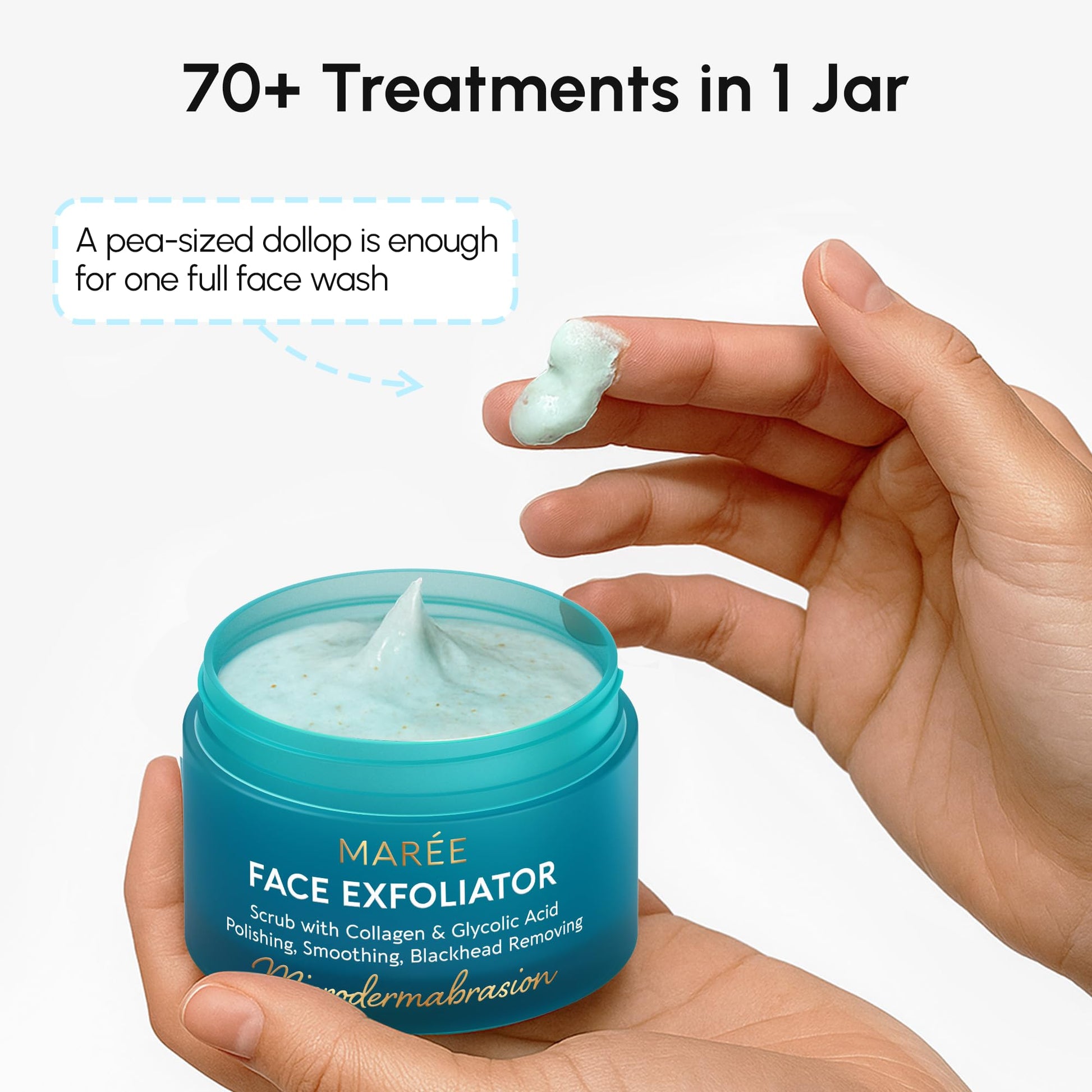 MAREE Face Exfoliator – Microdermabrasion Facial Scrub & Exfoliating Face Wash for Women – Collagen & Glycolic Acid – Gentle Scrub and Exfoliant - Maple Wellness Supplements