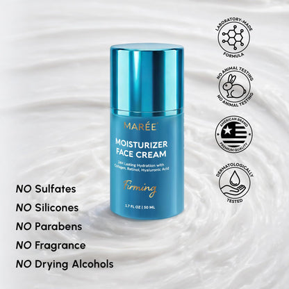MAREE Face Moisturizer – Firming & Lifting Face Cream for Women with Collagen, Retinol & Hyaluronic Acid – Day & Night Anti-Aging Facial Wrinkle - Maple Wellness Supplements