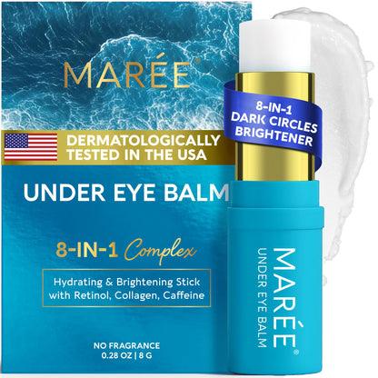 MAREE Under Eye Balm Stick Hydrating – Retinol Caffeine Under Eye Brightener Stick for Older Women – Collagen Undereye Cream - Maple Wellness Supplements
