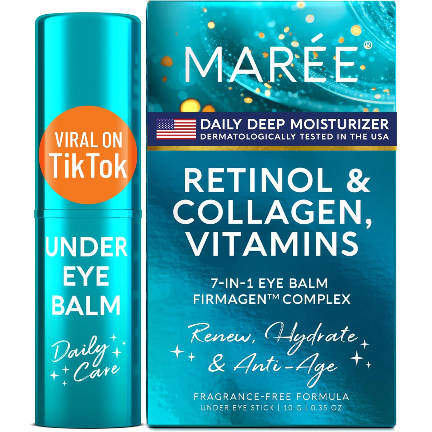 MAREE Under Eye Balm Stick with Retinol & Ceramide Complex – Facial Moisturizer for Dark Circles & Wrinkles - Maple Wellness Supplements