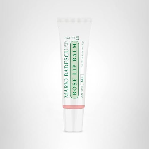 Mario Badescu Moisturizing Rose Lip Balm for Dry Cracked Lips, Infused with Coconut Oil and Shea Butter - Maple Wellness Supplements