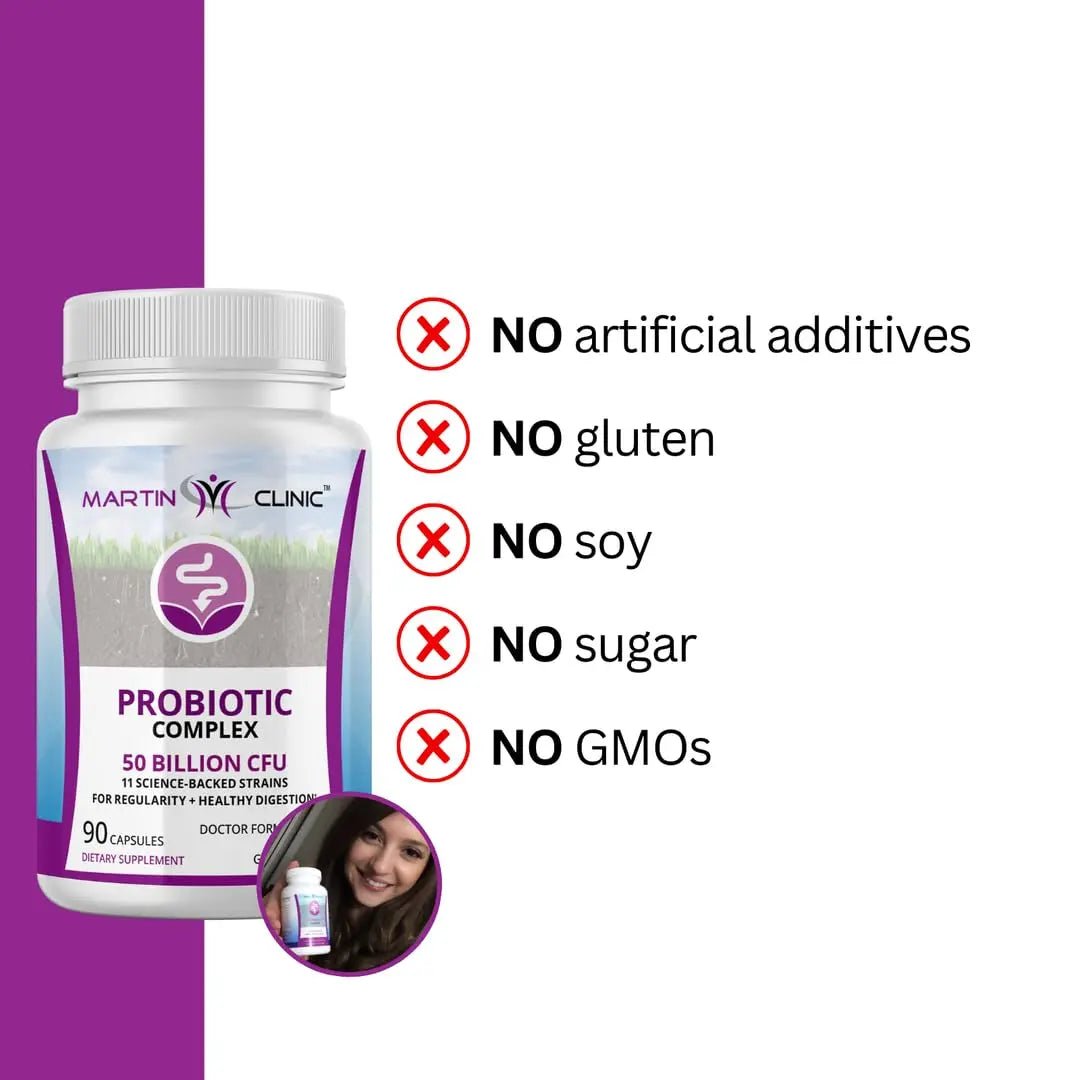 martin clinic Probiotic for Gut Health & Immune Support — Daily Digestive Balance, Bloating Relief & Better Nutrient Absorption — 60 Capsules - Maple Wellness Supplements