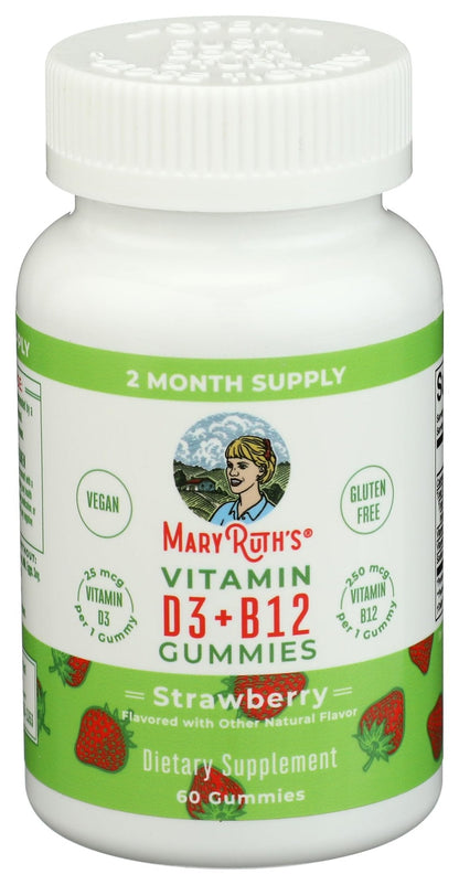 Mary Ruth's Vitamin D3 & B12 Gummies, 60 CT - Maple Wellness Supplements
