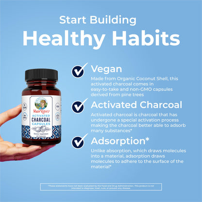 MaryRuth Organics Activated Charcoal Capsules | Substance Adsorption | Derived from Coconut Shells | Vegan Capsules from Pine Trees | Non-GMO | Gluten Free | 40 Count - Maple Wellness Supplements