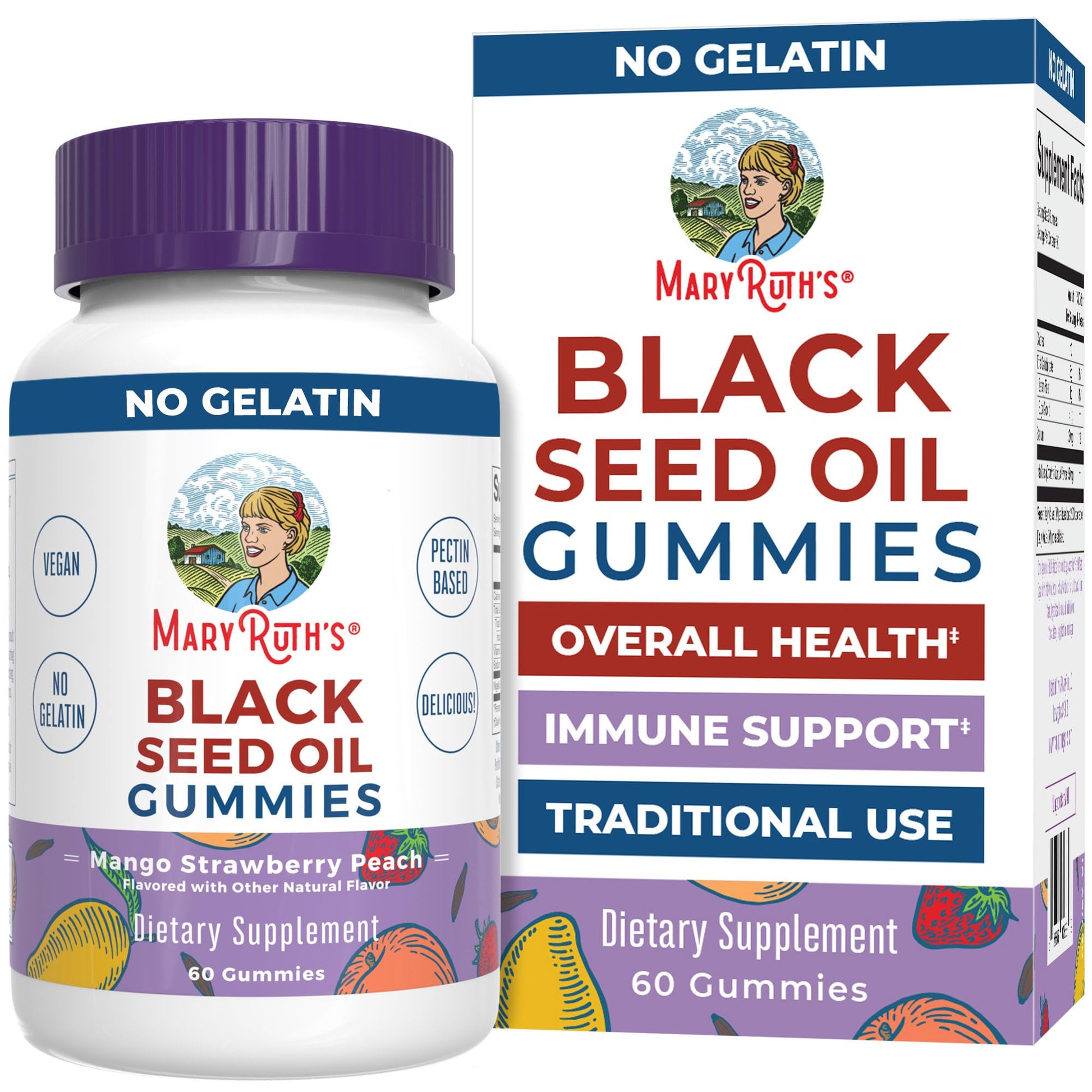 MaryRuth Organics Black Seed Oil Gummies | Black Cumin Seed Oil Supplement | Traditionally Used for Immune Support & Cardiovascular Health | Vegan | No Gelatin | Pectin Based | 60 Gummies - Maple Wellness Supplements
