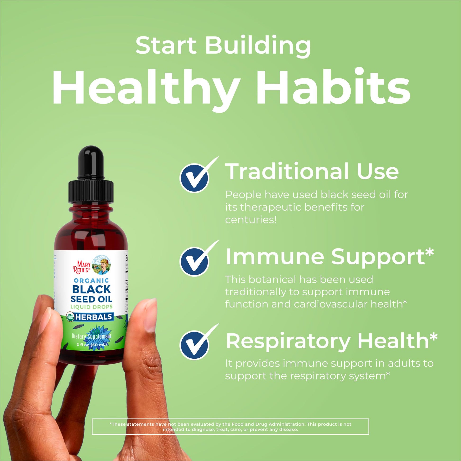 MaryRuth Organics Black Seed Oil Liquid Drops Cold Pressed | 3 Month Supply | USDA Organic Black Cumin Seed Oil | Immune Support | Respiratory Health | Sugar&Gluten Free | Vegan | Non-GMO | 2 Fl Oz - Maple Wellness Supplements