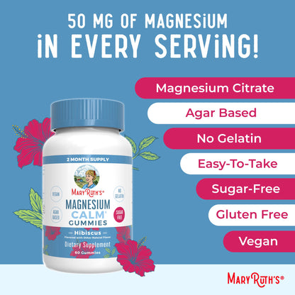 MaryRuth Organics Calm Magnesium Citrate Gummies | 2 Month Supply | Sugar Free | Magnesium Supplement for Adults - Maple Wellness Supplements