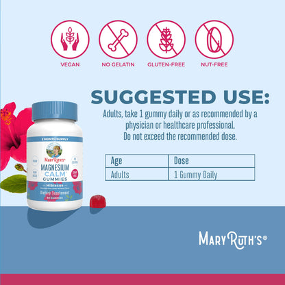 MaryRuth Organics Calm Magnesium Citrate Gummies | 2 Month Supply | Sugar Free | Magnesium Supplement for Adults - Maple Wellness Supplements
