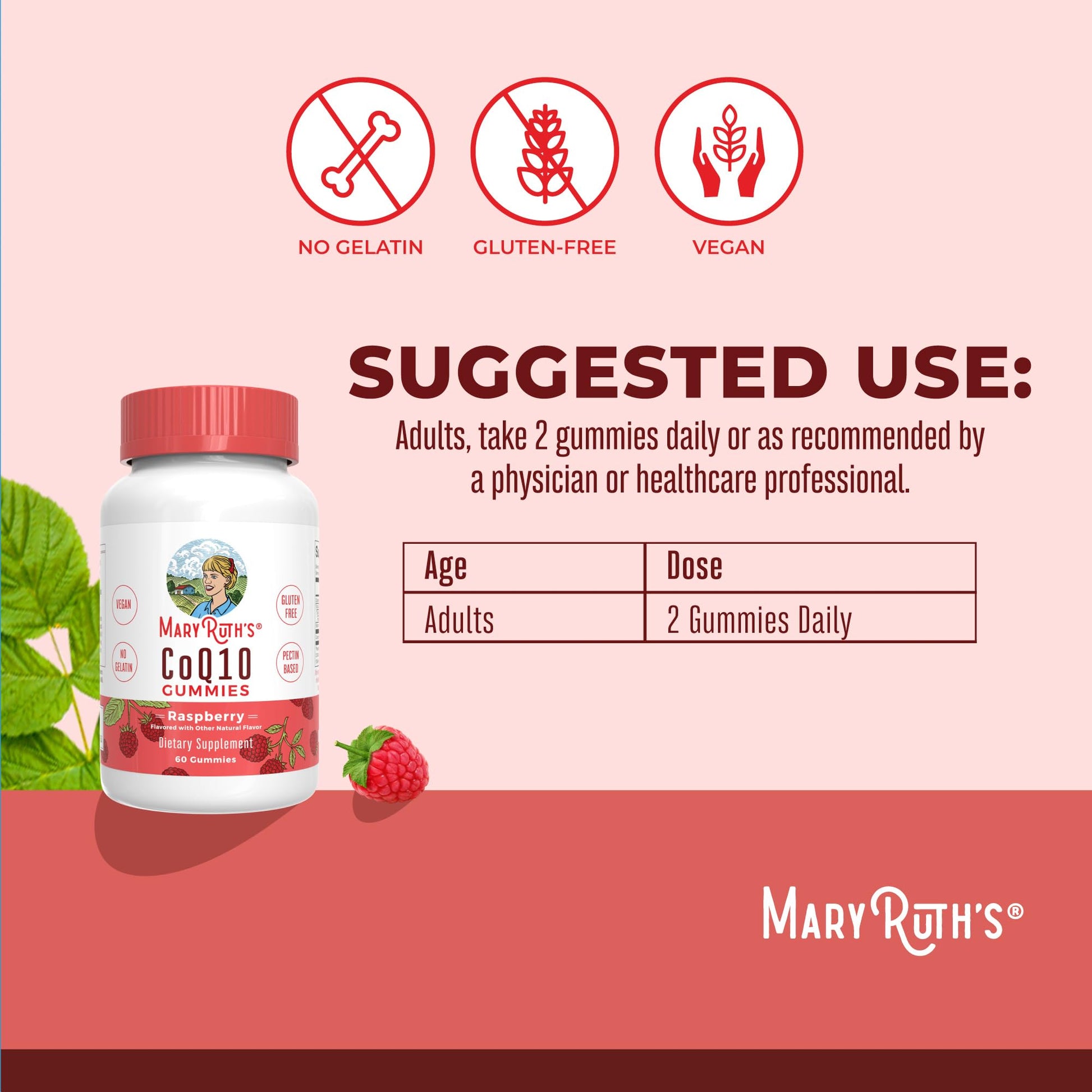 MaryRuth Organics CoQ10 Gummies | Coenzyme Q10 | Gummy Supplements for Heart Health & Cellular Health | Antioxidant | CoQ10 120 mg | Vegan | Non-GMO | Gluten Free | 60 Count | 1 Month Supply - Maple Wellness Supplements