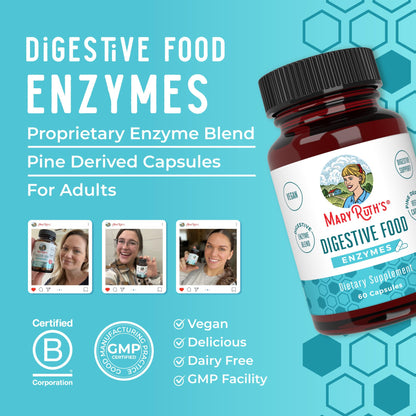 MaryRuth Organics Digestive Enzymes | Up to 2 Month Supply | Vegan Digestive Health Aid and Gut Health Enzyme Complex | Over 12 Enzymes | Vitamins B6 & B12 - Maple Wellness Supplements