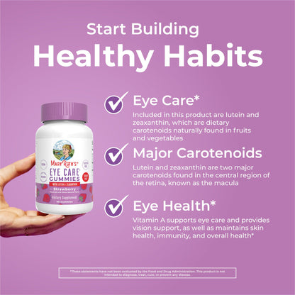 MaryRuth Organics Eye Care Gummies | Eye Health Vitamins for Adults and Kids | Lutein and Zeaxanthin Supplements | for Eyes | Vegan | Non-GMO | Gluten Free | 90 Count - Maple Wellness Supplements