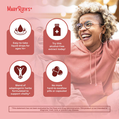 MaryRuth Organics Herbal Supplement for Brain Function | Boost Energy | Memory | Vitality USDA | Ginseng with Ashwagandha | Eleuthero and Maca Root Extract | 1 Fl Oz - Maple Wellness Supplements