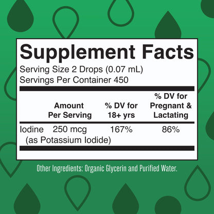 MaryRuth Organics Iodine Liquid Drops | Potassium Iodide | 1 Year Supply | 450 Servings | Thyroid Health | USDA Organic| - Maple Wellness Supplements