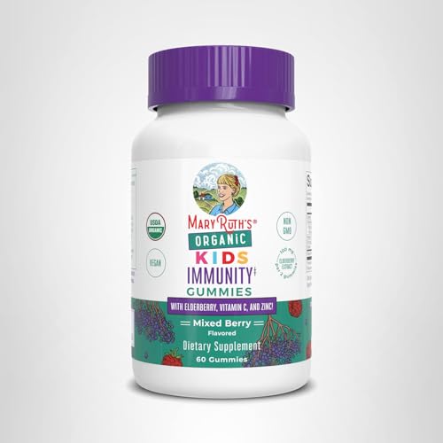 MaryRuth Organics Kids Immune Support Gummies | USDA Organic | Vitamin C, Zinc, and Elderberry Gummies for Kids| Immune Support for Ages 4+ | Vegan - Maple Wellness Supplements