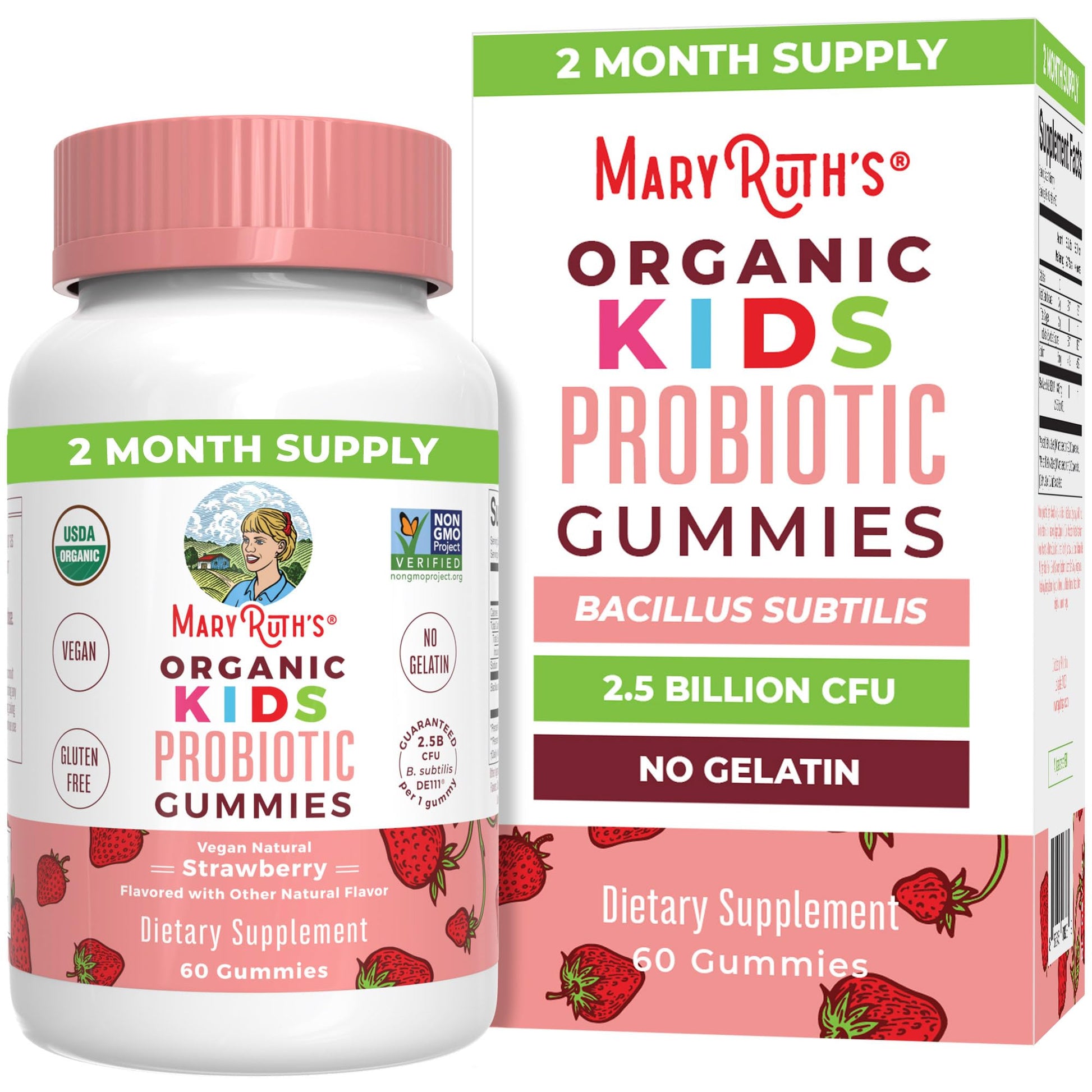 MaryRuth Organics Kids Probiotics for Digestive Health | USDA Probiotic Gummies | 2 Month Supply | Kids Probiotics | Immune Support | Gut Health Supplement | Vegan | Non-GMO | Gluten Free | 60 Count - Maple Wellness Supplements