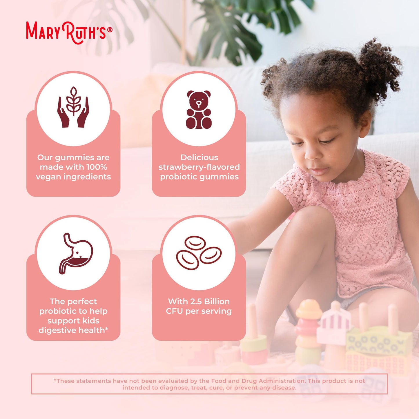 MaryRuth Organics Kids Probiotics for Digestive Health | USDA Probiotic Gummies | 2 Month Supply | Kids Probiotics | Immune Support | Gut Health Supplement | Vegan | Non-GMO | Gluten Free | 60 Count - Maple Wellness Supplements