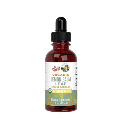 MaryRuth Organics Lemon Balm Leaf Liquid Extract | Mood Support | Relaxation | Calming | Nervine Herbal | Lemon Balm Tincture | USDA Organic | Vegan | Non-GMO | Gluten Free | 1 Fl Oz - Maple Wellness Supplements