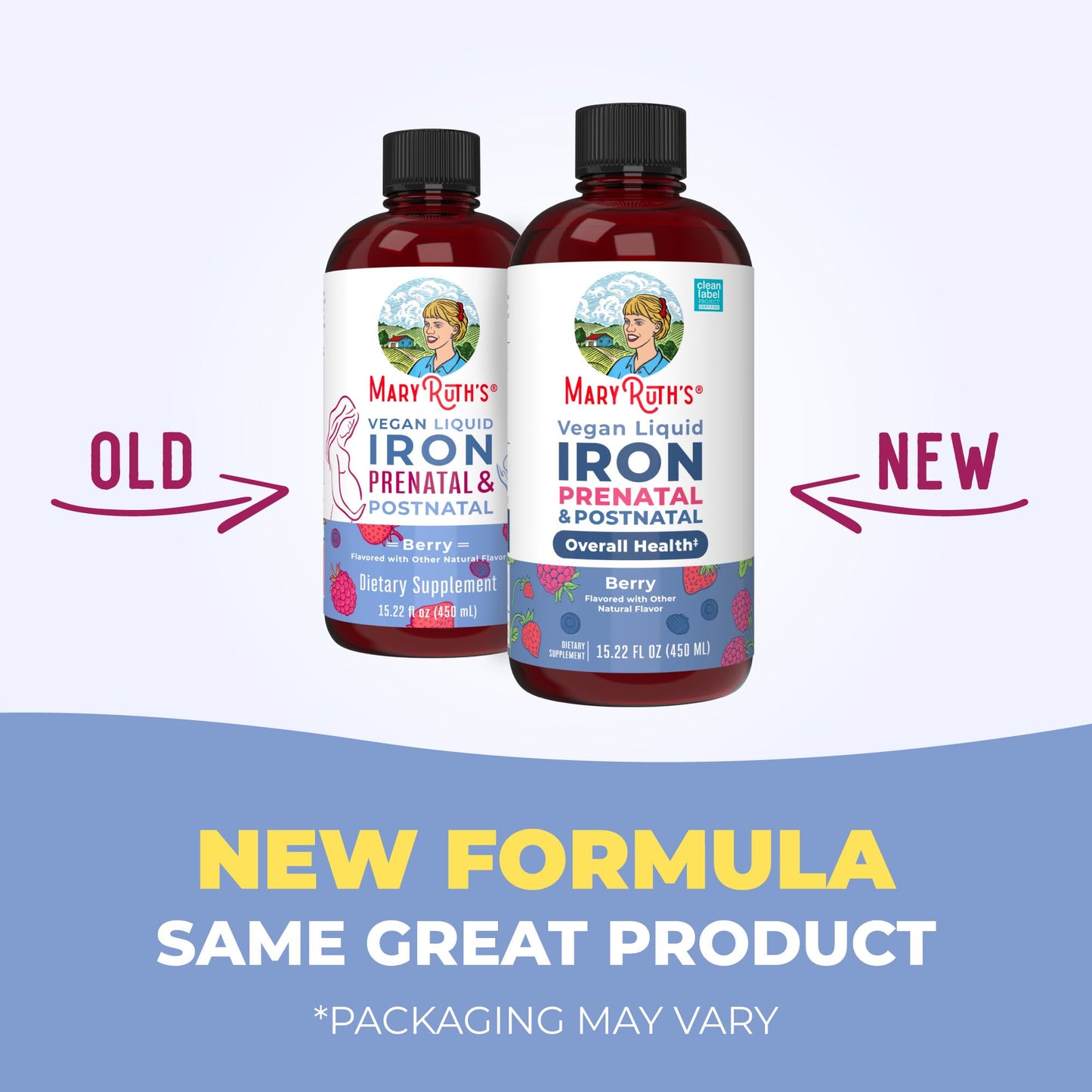 MaryRuth Organics | Liquid Iron Supplement Prenatal & Postnatal for Pregnant & Lactating | Iron Deficiency | Immune Support | Sugar/Gluten Free | Vegan | Non-GMO | 15.22 Fl Oz - Maple Wellness Supplements