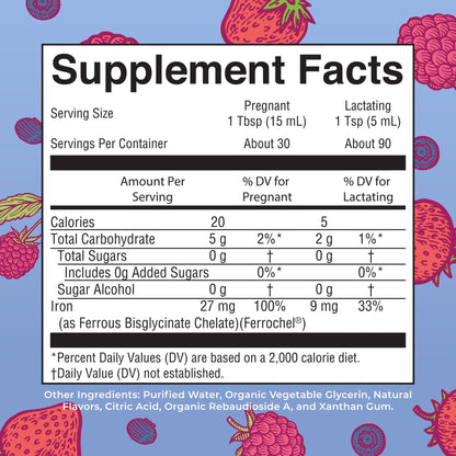 MaryRuth Organics | Liquid Iron Supplement Prenatal & Postnatal for Pregnant & Lactating | Iron Deficiency | Immune Support | Sugar/Gluten Free | Vegan | Non-GMO | 15.22 Fl Oz - Maple Wellness Supplements