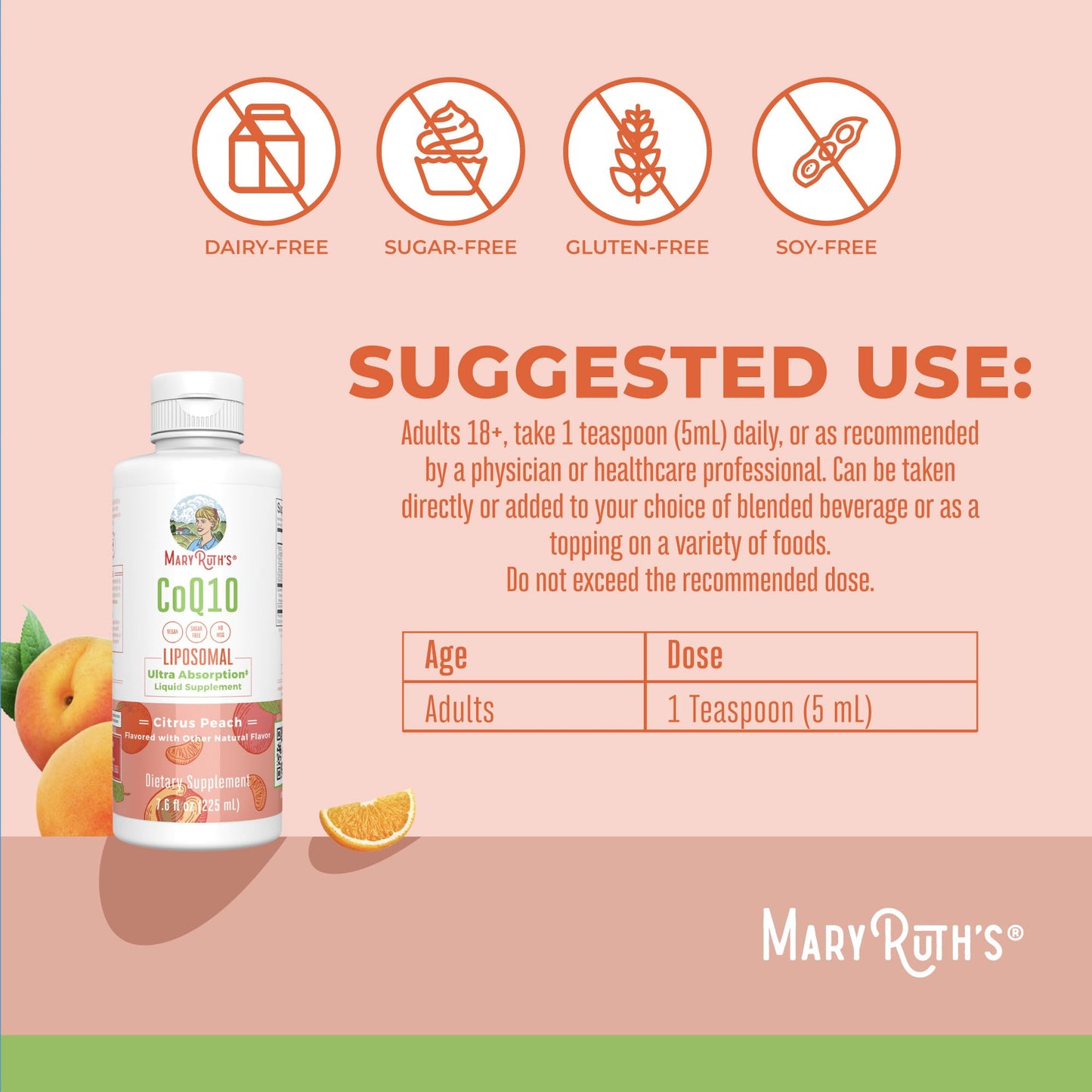 MaryRuth Organics Liquid Vitamin | Coenzyme Q10 Heart Health for Mitochondrial Support and Immune System | Vegan Non-GMO | 7.6 Fl Oz | 45 Servings - Maple Wellness Supplements