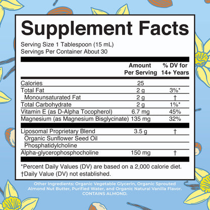 MaryRuth Organics Magnesium Liposomal| Magnesium Supplement | Magnesium Bisglycinate | Muscle & Bone Support | Mood Support Vitamin | Vegan | Non-GMO | Gluten Free | 15.22 Fl Oz | 30 Servings - Maple Wellness Supplements