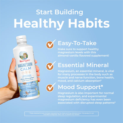 MaryRuth Organics Magnesium Liposomal| Magnesium Supplement | Magnesium Bisglycinate | Muscle & Bone Support | Mood Support Vitamin | Vegan | Non-GMO | Gluten Free | 15.22 Fl Oz | 30 Servings - Maple Wellness Supplements