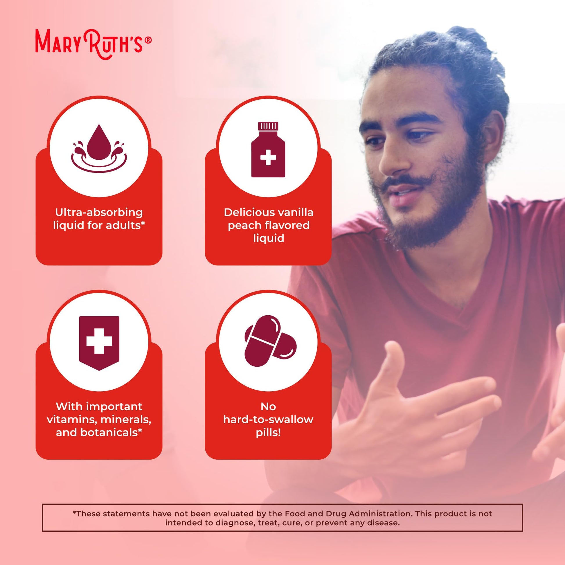 MaryRuth Organics Multivitamin for men | Sugar Free mens Multivitamin | Liquid Vitamins for men | Immune Support Supplement | Cognitive Health & Overall Wellness | Vegan | Non-GMO | 15.22 Fl Oz - Maple Wellness Supplements