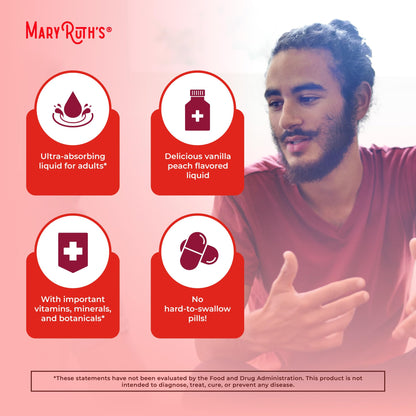 MaryRuth Organics Multivitamin for men | Sugar Free mens Multivitamin | Liquid Vitamins for men | Immune Support Supplement | Cognitive Health & Overall Wellness | Vegan | Non-GMO | 15.22 Fl Oz - Maple Wellness Supplements