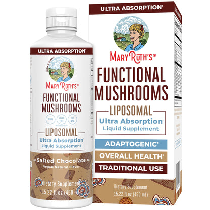 MaryRuth Organics Mushroom, Mushroom Supplement, Mushroom Liquid Vitamin, Reishi Mushroom Supplement for Immune Support, Turkey Tail Vitamin for Stress Relief, Vegan, Non-GMO, Gluten Free, 15.22 Fl Oz - Maple Wellness Supplements