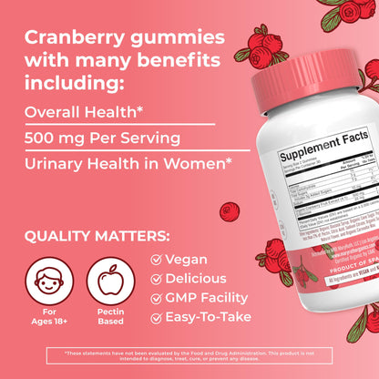 MaryRuth Organics Organic Cranberry Gummies - 500mg Supplement | Urinary Tract Health for Women | with D Mannose | Traditional Use - Maple Wellness Supplements