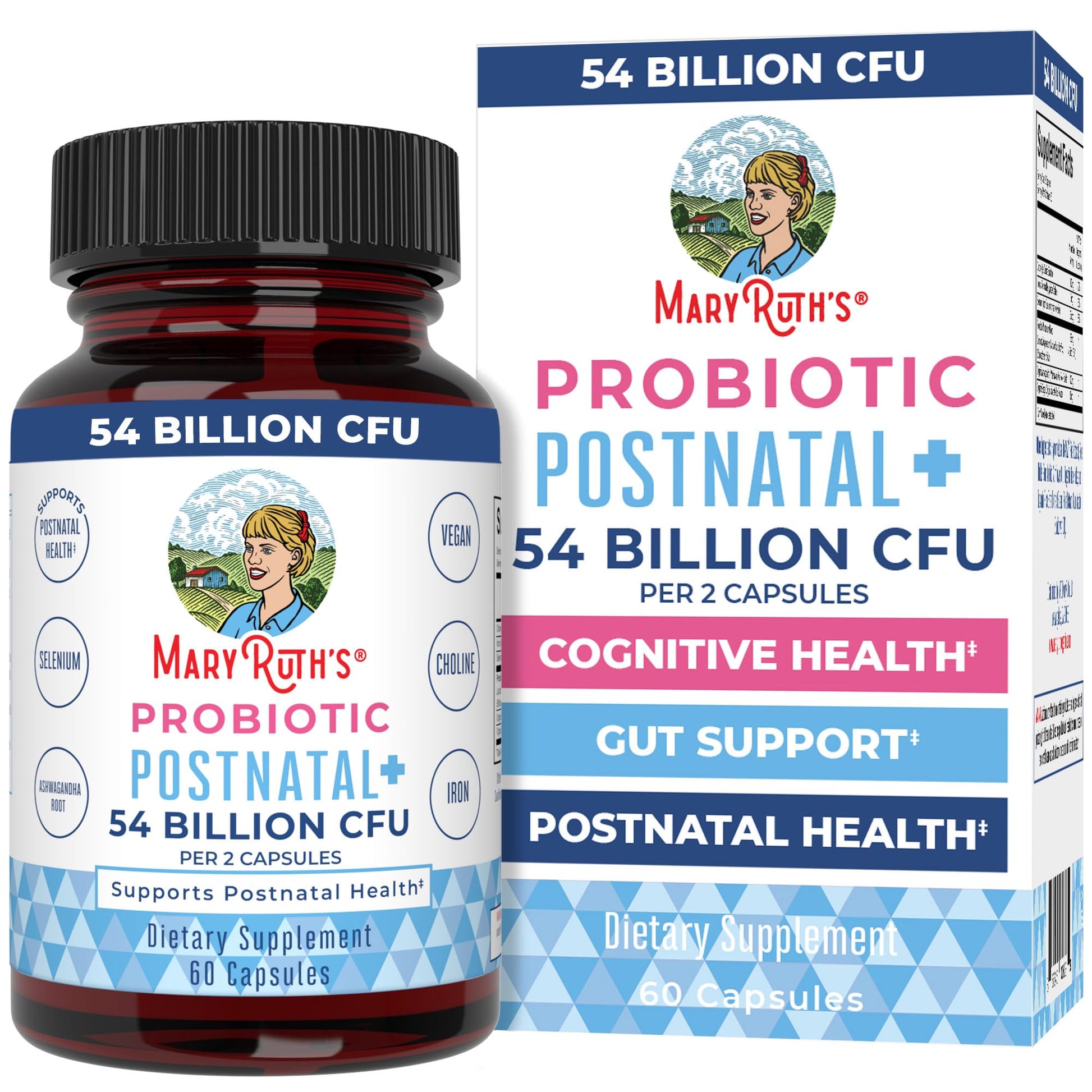 MaryRuth Organics Postnatal Probiotics for Breastfeeding Women | Nursing Probiotic Capsules with Vitamins | Minerals & Antioxidants | 54 Billion CFU | Non-GMO | Vegan | 30 Servings - Maple Wellness Supplements