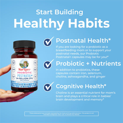 MaryRuth Organics Postnatal Probiotics for Breastfeeding Women | Nursing Probiotic Capsules with Vitamins | Minerals & Antioxidants | 54 Billion CFU | Non-GMO | Vegan | 30 Servings - Maple Wellness Supplements