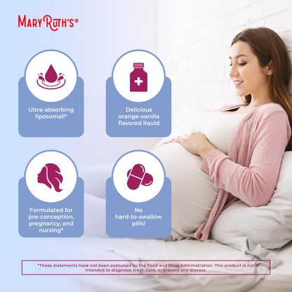 MaryRuth Organics Prenatal & Postnatal Multivitamin for Women | Sugar Free | Formulated for Pre-Conception, Pregnancy & Nursing | Prenatal Vitamins | Vegan | Non-GMO | Gluten Free | 30 Servings - Maple Wellness Supplements