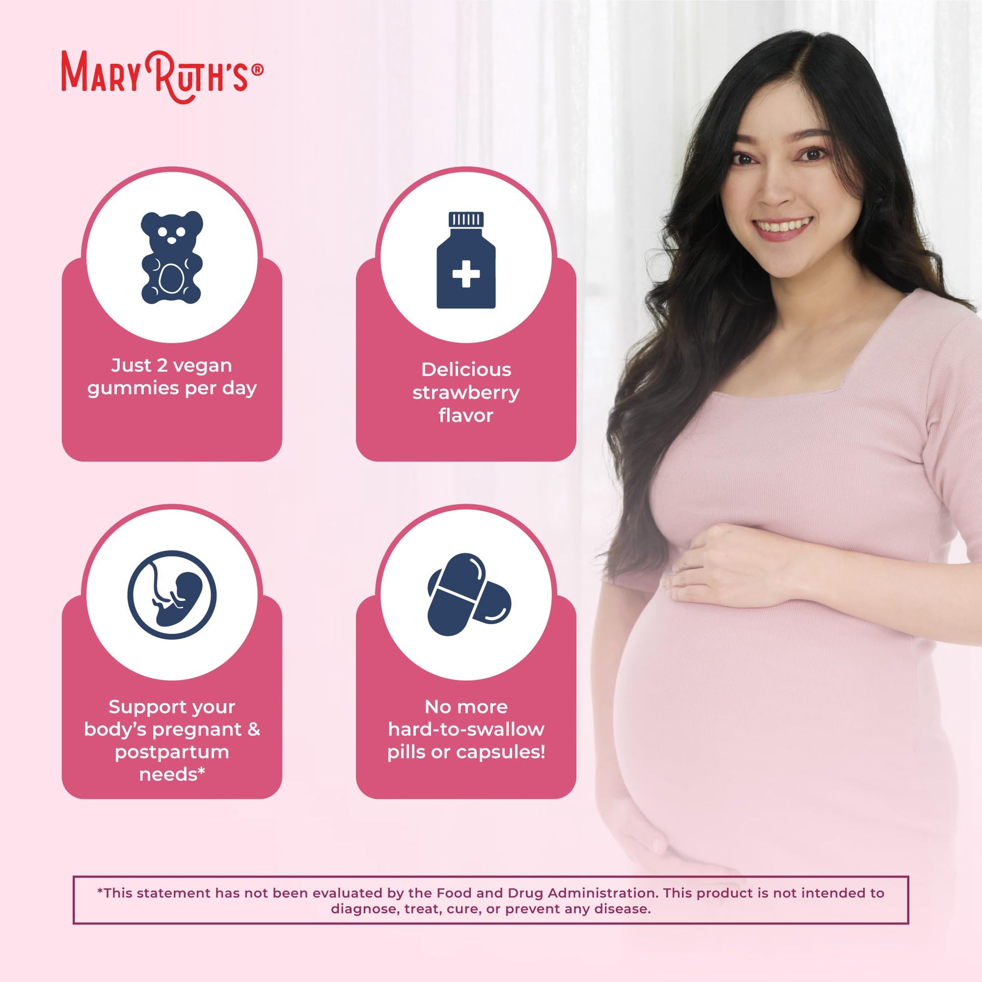 MaryRuth Organics Prenatal Vitamins for Women | USDA Organic Prenatal Gummies | Postnatal Vitamins for Women Breastfeeding | Methylfolate 800 mcg DFE | Iodine | Vegan | Non GMO | 30 Servings - Maple Wellness Supplements