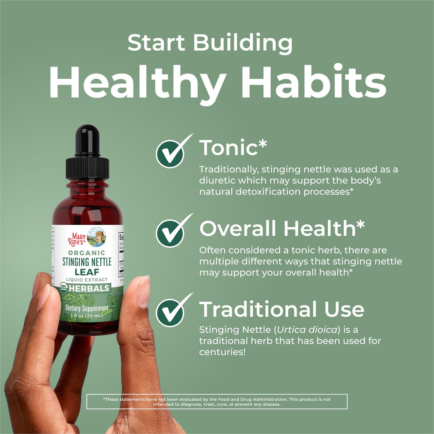 MaryRuth Organics Stinging Nettle Leaf Extract | Detox Supplement Herbal Drops | USDA Organic | Vegan | Non-GMO | Gluten Free | 1 Fluid Oz - Maple Wellness Supplements