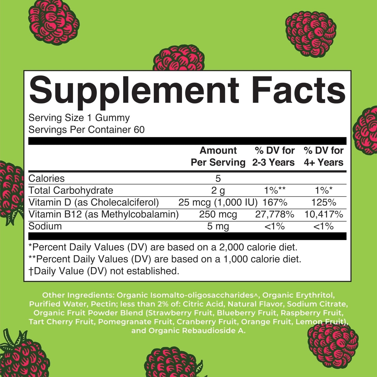 MaryRuth Organics Sugar Free | 2 Month Supply | Vitamin D & B12 Vitamin Supplements for Adults & Kids | Bone Health | Immune Support | Vegan | Non-GMO | 60 Servings - Maple Wellness Supplements