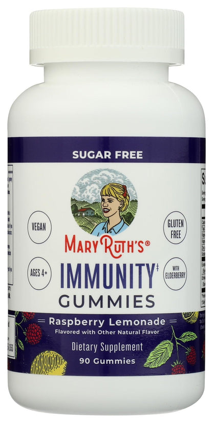 MaryRuth Organics Sugar Free Immunity Gummies | Powerful Blend | Elderberry Vitamin C & Zinc | Vitamin D3 & Echinacea | Immune Support Supplement | Gummies for Kids & Adults | Vegan | Non GMO | 90ct - Maple Wellness Supplements