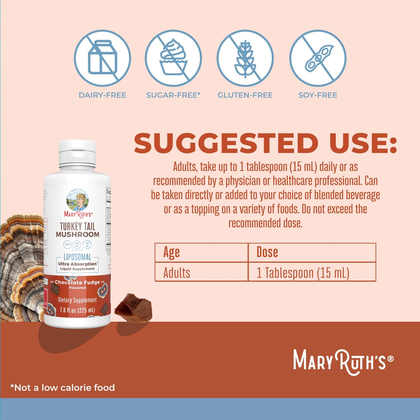 MaryRuth Organics Turkey Tail Mushroom Supplement | Ultra Absorption Liposomal | Full Spectrum | 200mg Beta-Glucans Per Serving | Vegan | 7.6 oz | 15 Servings - Maple Wellness Supplements