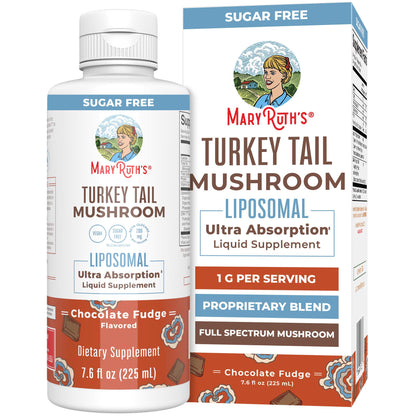 MaryRuth Organics Turkey Tail Mushroom Supplement | Ultra Absorption Liposomal | Full Spectrum | 200mg Beta-Glucans Per Serving | Vegan | 7.6 oz | 15 Servings - Maple Wellness Supplements