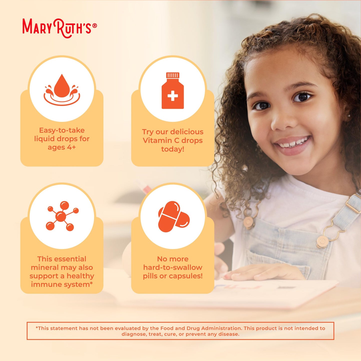 MaryRuth Organics USDA Kids Vitamin C Drops | Vegan Immune Support Supplement for Ages 4-13 | Immune Support & Overall Health | Vitamin C from Organic Acerola Fruit Extract | 2oz - Maple Wellness Supplements