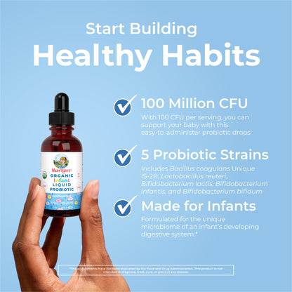 MaryRuth Organics USDA Organic Infant Liquid Probiotic Drops | Baby Essentials | Probiotics for Infants | Baby Probiotic Drops - Maple Wellness Supplements