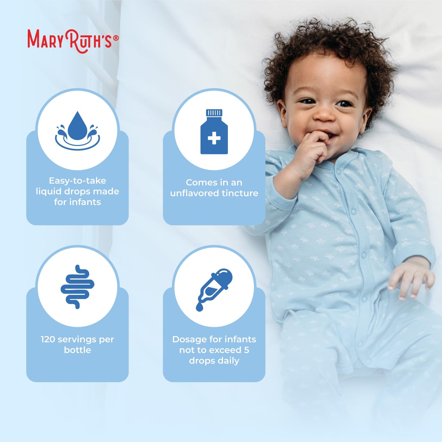 MaryRuth Organics USDA Organic Infant Liquid Probiotic Drops | Baby Essentials | Probiotics for Infants | Baby Probiotic Drops - Maple Wellness Supplements