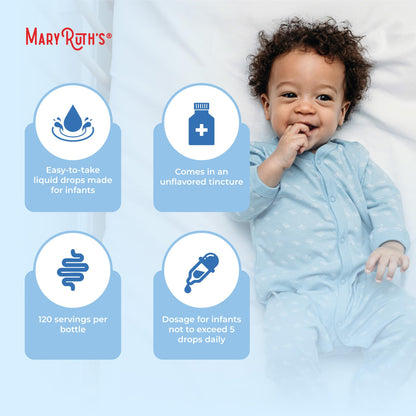 MaryRuth Organics USDA Organic Infant Liquid Probiotic Drops | Baby Essentials | Probiotics for Infants | Baby Probiotic Drops - Maple Wellness Supplements