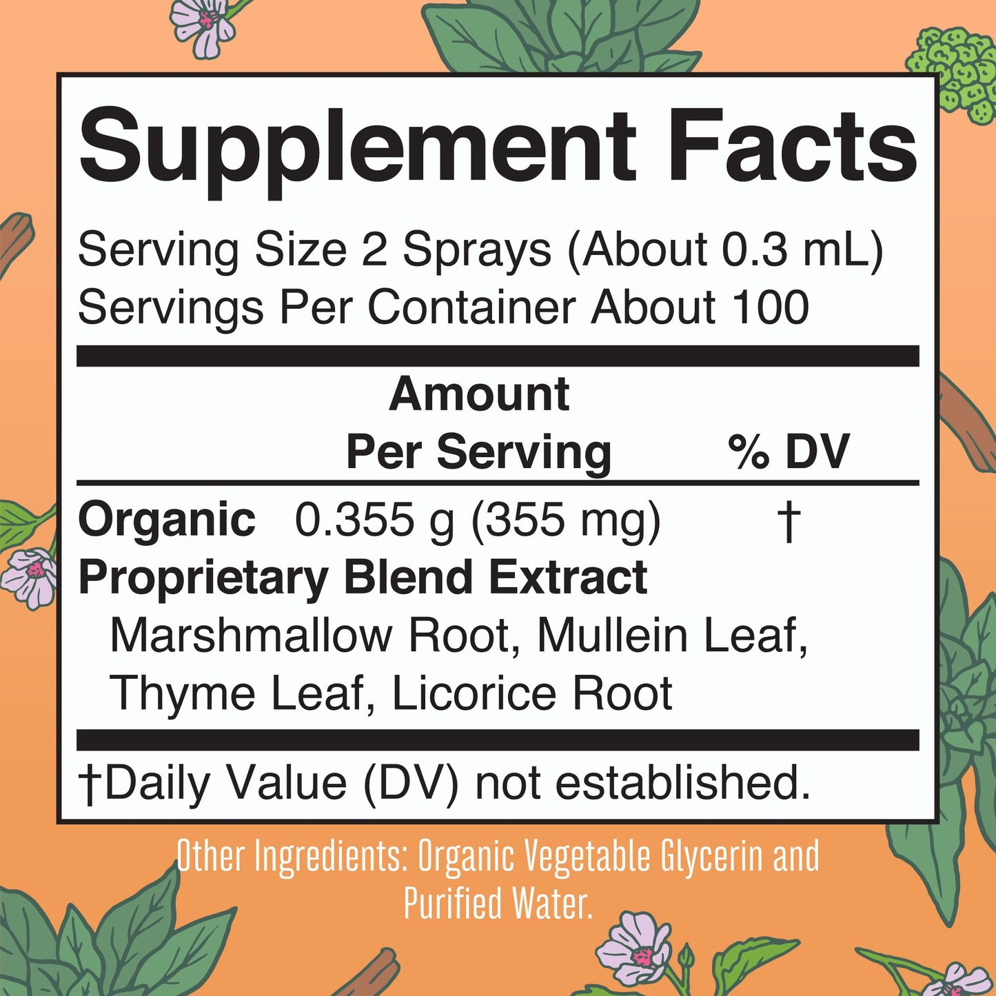 MaryRuth Organics USDA Organic Throat Spray with Mullein Leaf | Marshmallow Root & Licorice Root & Thyme Leaf | 4 Herbal Blend | Non-GMO | Vegan | Gluten Free | 1 Fl Oz | Up to 100 Servings - Maple Wellness Supplements