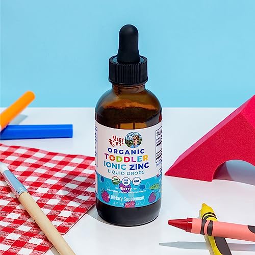 MaryRuth Organics USDA Toddler Liquid Drops | Zinc Sulfate | Immune Support Supplement| Skin Health | Vegan | Formulated for Ages 1-3 | Delicious Berry Flavor | 1 Month Supply | 2 Fl Oz - Maple Wellness Supplements