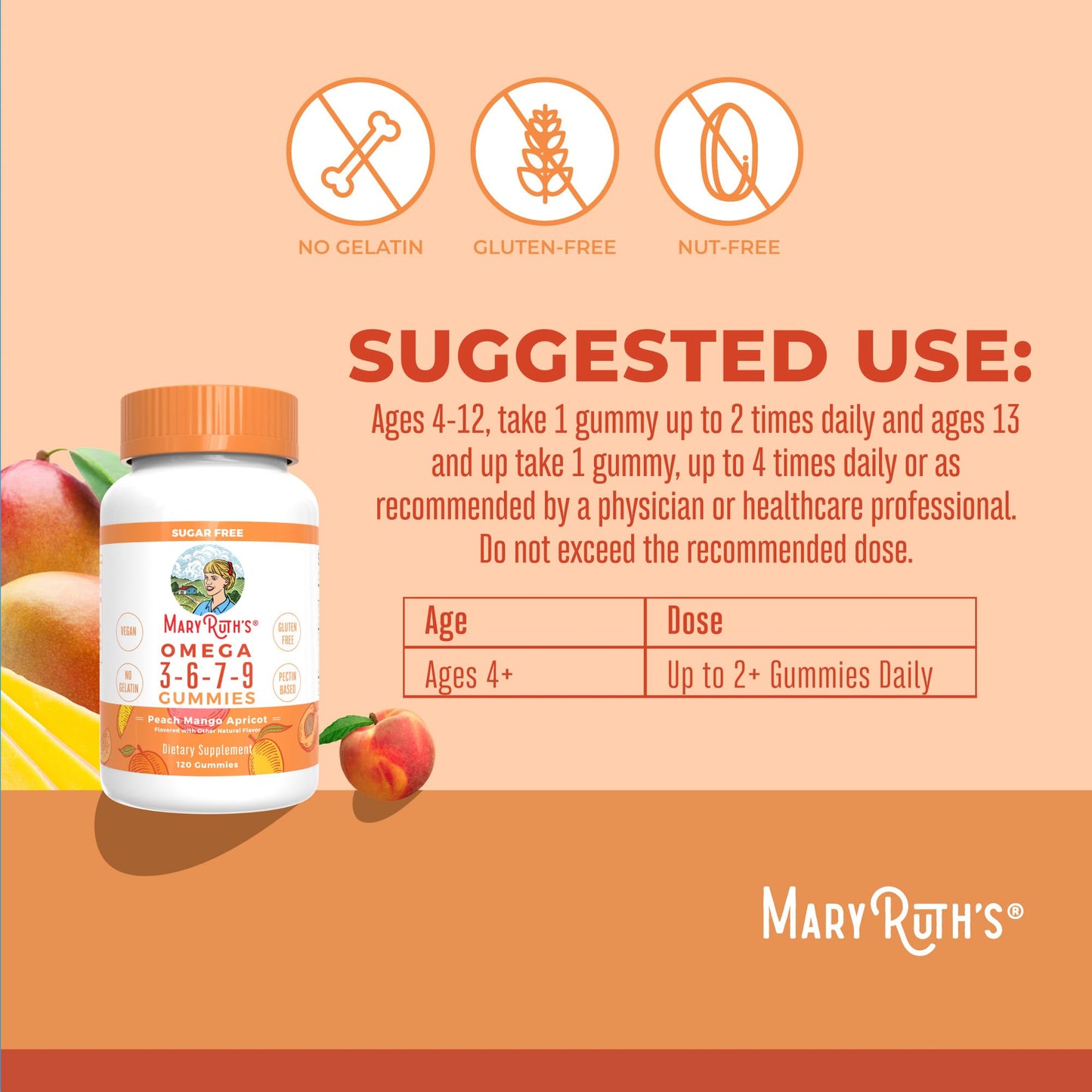 MaryRuth Organics Vegan Omega 3 6 7 9 Gummies | Up to 4 Month Supply | Omega 3 Supplement with Flaxseed Oil | Omega 3 Gummies - Maple Wellness Supplements