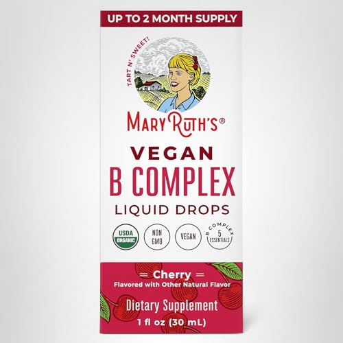 MaryRuth Organics Vitamin B Complex | B Vitamins Complex | Biotin | Vitamin B12 | Niacin | Folate | Metabolic Support Supplement | Vegan | USDA Organic - Maple Wellness Supplements
