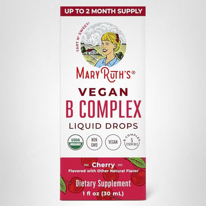 MaryRuth Organics Vitamin B Complex | B Vitamins Complex | Biotin | Vitamin B12 | Niacin | Folate | Metabolic Support Supplement | Vegan | USDA Organic - Maple Wellness Supplements
