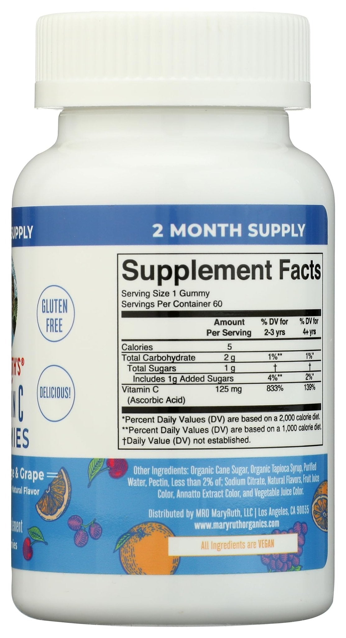 MaryRuth Organics Vitamin C Gummies | Supplement for Immune Support & Overall Health | Immune Support Supplement | Vitamin C for Adults & Kids | Vegan | Non-GMO | 60 Servings - Maple Wellness Supplements